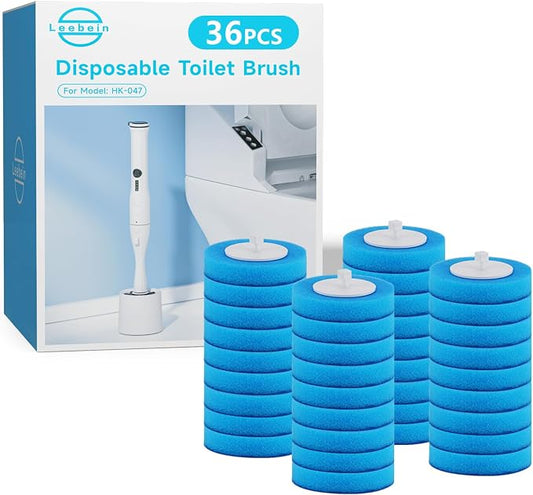 Leebein 36 Refills Disposable Toilet Brush Heads HK-047 Electric Toilet Brush, Machine Not Included