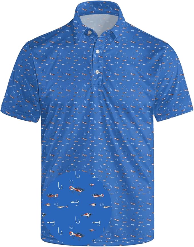 Polo Shirts for Men Moisture Wicking Mens Polo Shirts Patriotic Shirts for Men
