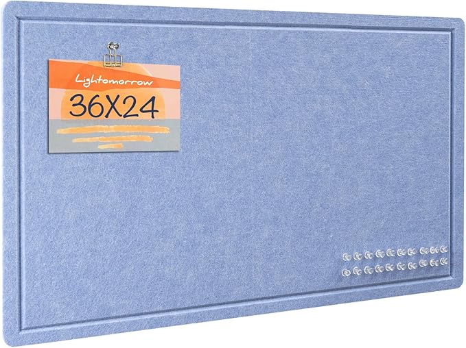 Felt Bulletin Board 36x24 inches, Decorative Pin Board for Home & Office | Cork Board Alternative for Wall with Push Pins, Display Mood Board for Photos, Notes & Reminders