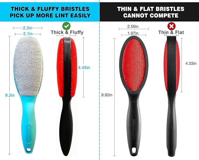 4Pack 2Colors Lint Brush for Clothes Furniture Couch, Lint Brush Pet Hair Remover for Clothes Brush, Reusable Lint Brushes for Pet Hair,Velvet Brush, Pet Brush, Fabric Brush