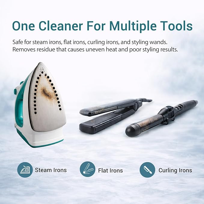 Upgraded 150g No Smoke Iron Cleaner, Cold Use Soleplate Cleaner Paste for Steam Irons, Removes Starch, Melted Fabric & Glue, Safe for Flat & Curling Irons, with Microfiber Cloth