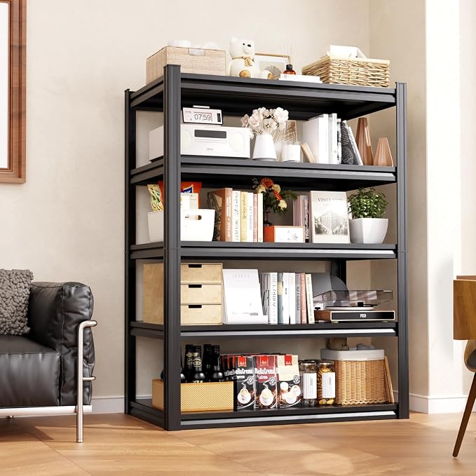 72''H Storage Shelves, 2500lbs Garage Shelving,Adjustable Heavy Duty Shelving Unit,5T Tall Garage Shelves，Metal Standing Shelf Units,Utility Rack For Kitchen Warehouse Industrial Basement 72*46*20
