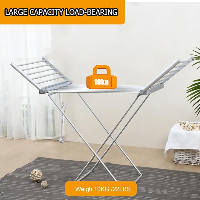 (1 Pack) tatatagear Heated Drying Racks for Laundry Heated Clothes Airer Electric Clothes Dryer Rack