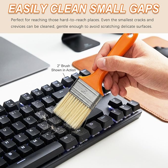 3 Pack Microfiber Duster Brush, Soft Bristles Detailing Brush Dusting Tools, Cleaning Brushes Duster for Auto Interior, Automotive Dashboard, Arts and Crafts, Digital Product, Keyboard