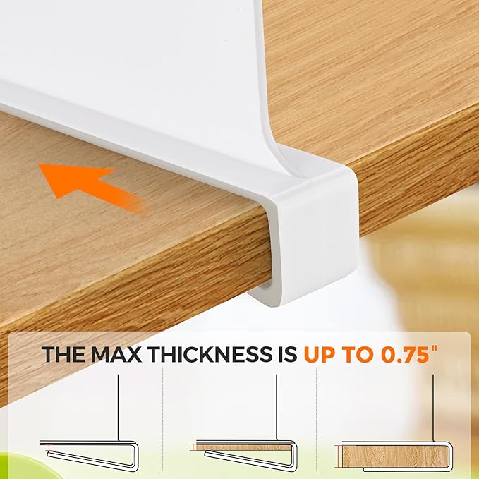 White Acrylic Shelf Dividers for Closets Organizer & Storage,8 Pack | Adjustable Vertical Wood Shelf Closet Separators, Keep Clean, for Clothes,Book,Bags, in Bedroom and Kitchen