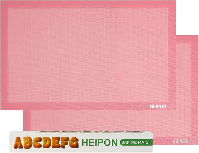 Pink Perforated Baking Mat,Cuttable Baking Mat,23.6"Lx15.7"W,Silicone Baking Mat,Non-Stick,Breathable Mat,Reusable(Pink,2pcs)