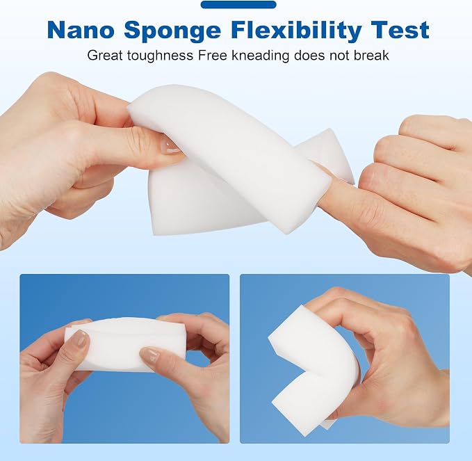 Extra-Thick Melamine Sponge Erasers, 3.94 x 2.76 x 1.18 in, 50 Count | Water-activated extra-thick pads lift grime on kitchens, baths, tile, sinks and appliances; cut to fit tight spaces.