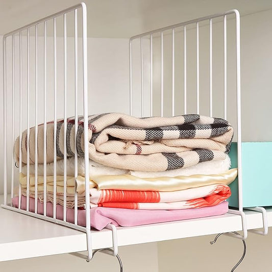 Shelf Dividers, 8 Pack Closet Organizers and Storage, Metal Closet Dividers Shelf Organizer for Wood Shelves, Linen Closet Organization Separators for Purse Handbag Sweater Clothes Wardrobe Cabinet