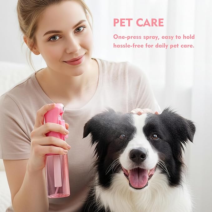 Continuous Spray Bottle, 6.8 OZ Hair Spray Bottles, Ultra-Fine Mister Spray Bottle for Hairstyling, Cleaning, Plants, Pets, Salons, and More (1 Pack)