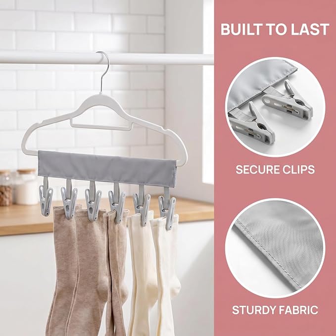 Portable Drying Rack for Travel Hanger with Pins, Folding Travel Hangers with Clips,Works as Hanger for Swimsuit Drying Rack,Sock Drying Rack and Cruise