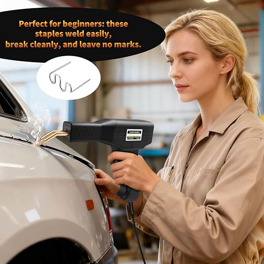 Plastic Welder Kit, 1200PCS Staples, Hot Stapler for Bumper Repair | 1200PCS Mixed Staples, Rust-Proof Stainless Steel, Portable Toolbox, Built-in LED, Ergonomic Grip, 5-Year Warranty, DIYers