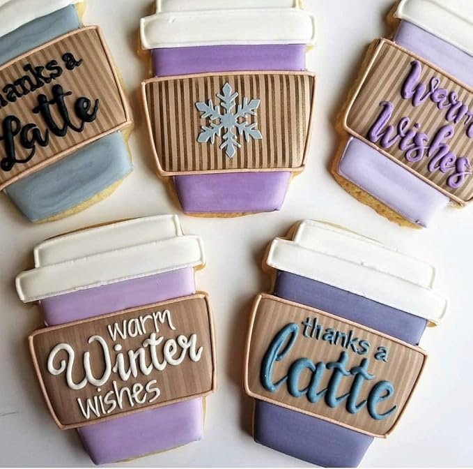 Ann Clark Coffee/Tea Cup Cookie Cutters 3-Pc Set (Coffee Mug, Latte Cup, Teacup) Made in the USA