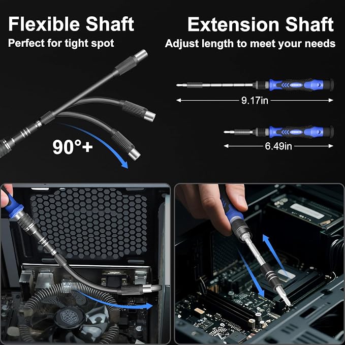 STREBITO 144-Piece Upgraded Electric Screwdriver | Max 0.7 N.m, 120 Magnetic Bits, 5-gear Torque Adjustment, Precision Screwdriver Set, Repair Tool Kit for Electronics and PC