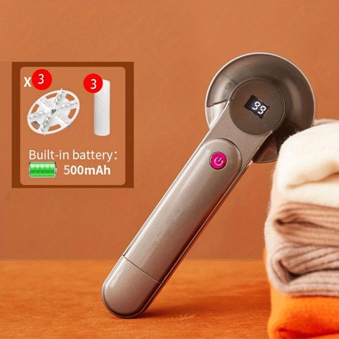 Fabric Shaver for Clothes, Rechargeable Lint Remover with Efficient Blades, Fast Charging & Detachable Design, Safe for Home Use, Compatible with Wool, Sweaters, Jeans, Upholstery(3 Blade gray)
