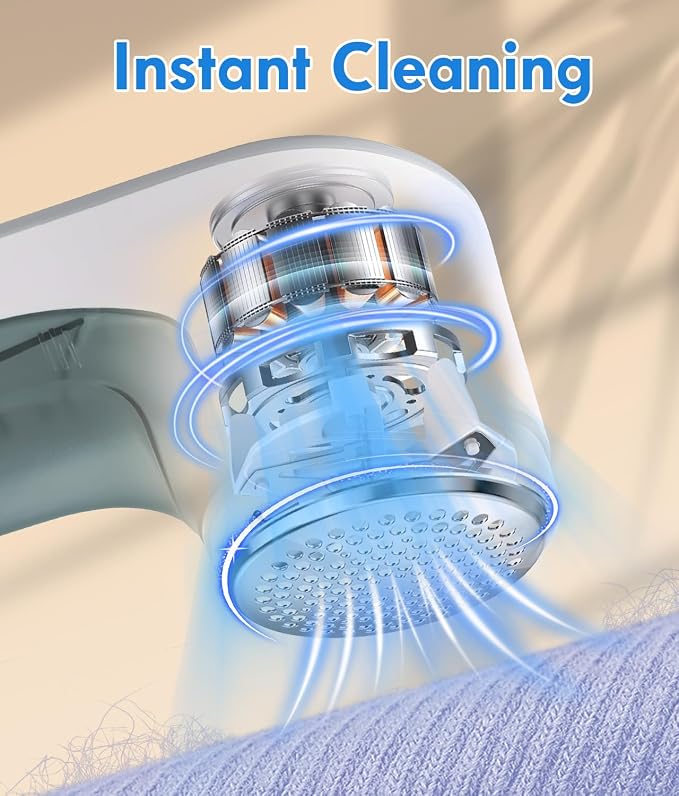 Fabric Shaver Rechargeable, Electric Lint Remover for Clothes & Furniture, Sweater Shaver & Pilling Remover, Depiller with 2 Extra Blades Included, Lint Shaver for Clothing - USB Charge, Gray