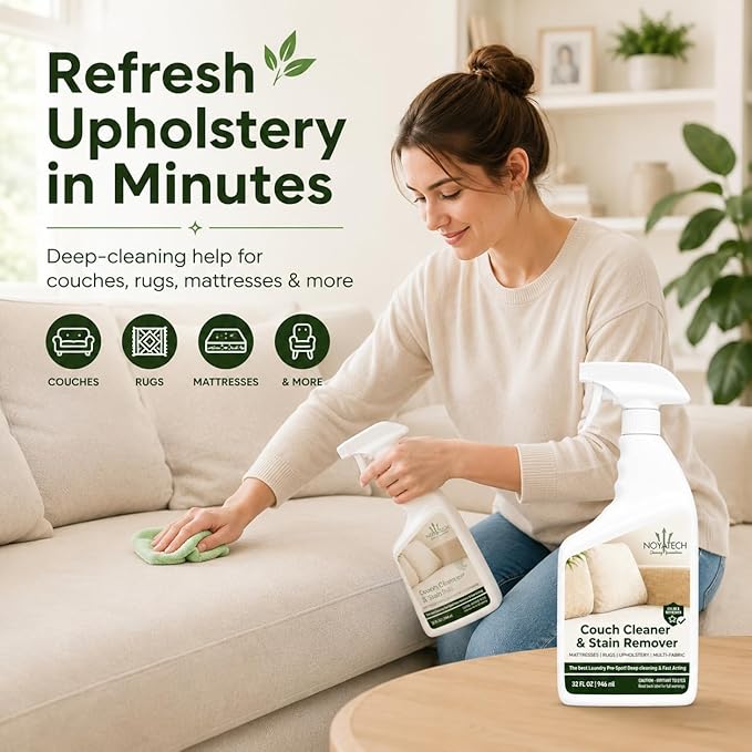 NOYATECH Couch Cleaner and Stain Remover Spray, Pet Safe, Travel Size