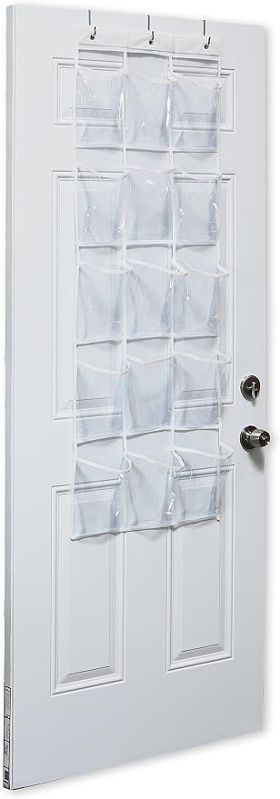 Simple Houseware 15 Pockets Clear Over the Door Pantry Organizer, 2 Pack | 52" x 18", Cabinet & Kitchen Hanging Storage