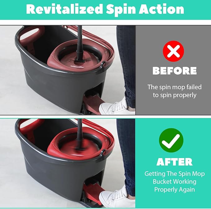 6 Pcs Spin Mop Replacement Parts, Pedal Bearing Replacement for Ocedar Mop Bucket One Way Clutch Gear Sprockets Repair Compatible with Most Rotation Mops Bucket on the Market
