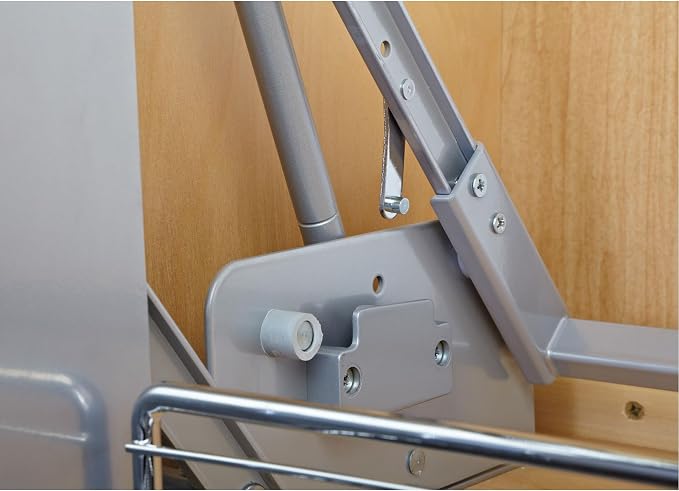 Rev-A-Shelf 36" Pull Down Heavy Duty Shelf Organizer for Tall Kitchen/Bathroom Cabinets, Dual Tier Wall Mounted Pantry Storage, Chrome, 5PD-36FOG