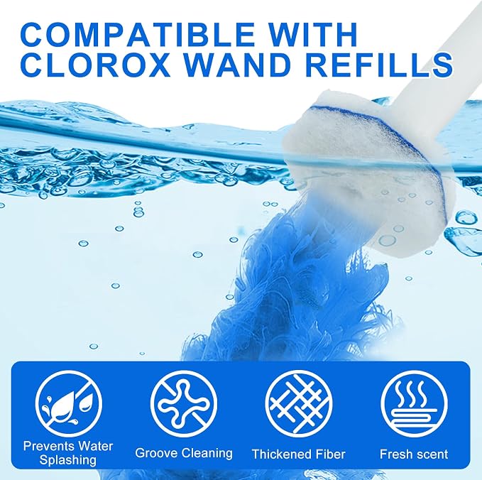 60pcs Disposable Toilet Brush Head Refills Compatible With Clorox System,Upgrade Fiber Cleaner Heads for Closestool .(not included brush rod)
