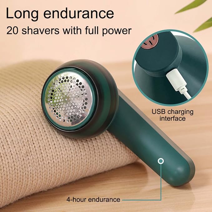 Lint Shavers, Fabric Shaver USB Rechargeable Lint Remover Electric Lint Shaver for Clothes Furniture Green