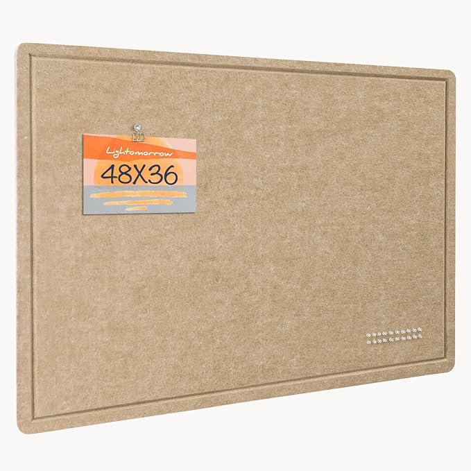 Felt Bulletin Board 48x36 inches, Decorative Pin Board for Home & Office | Cork Board Alternative for Wall with Push Pins, Display Mood Board for Photos, Notes & Reminders