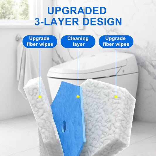 60pcs Disposable Toilet Brush Head Refills Compatible With Clorox System,Upgrade Fiber Cleaner Heads for Closestool .(not included brush rod)