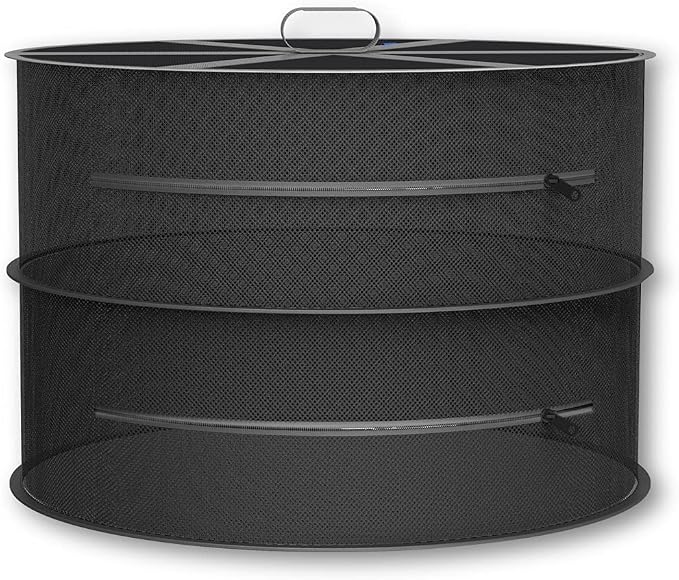 AC Infinity Herb Drying Rack, 2-Layer Hanging Mesh Net | and Buds, 18" Diameter Fit in Grow Tents Closets Hydroponics