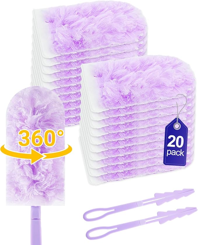 22 Pack Refills Pad with Foldable Handles, Compatible with Swiffer | 360 Duster Refill for Cleaning Tight Spaces, Compatible with Swiffer Dusters, Compatible with Swiffer Refills for Pet Hair