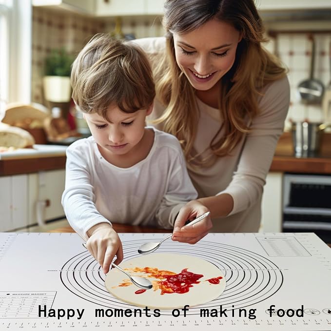 Silicone Baking Mat,32x24" Extra Large Pastry Mat for Rolling Dough Kneading Sourdough Bread Baking Supplies Black