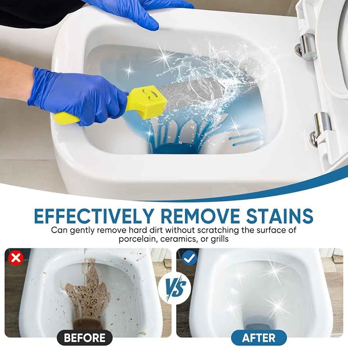 18 Pack Cleaning Pumice Stone Toilet Bowl Stick Cleaner with Handle Hard Water Ring Calcium Buildup Stains Remover Powerfully for Cleaning Toilet Bathtubs Kitchen Sink Grill Pools