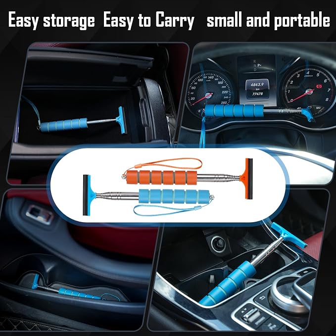 Side Mirror Squeegee, 2 PCS Car Mirror Squeegee, Retractable Car Rearview Mirror Wiper for All Vehicles, Universal Automotive Accessories