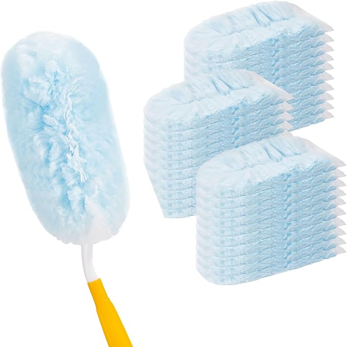 40 Count Duster Refills for Swiffer Duster Handle,360° Heavy Duty Duster Refills, Disposable Microfiber Duster for Dusting Furniture, Blinds, Ceiling Fans, Walls, (40 Count Refills& 2 Handle)