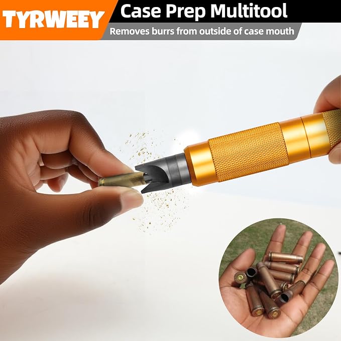 Case Prep Multitool, Case Chamfer Deburring Tools for Reloading | All-in-One Case Prep Kit, Fits .17-.45 calibers, Sharp cutting performance, Portable storage handle, Pro Reloading Tool