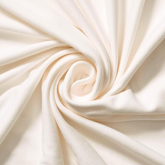 DTY Double-Sided Brushed Fabric 4 Way Stretch Jersey Knit Apparel 58/60" Wide (Ivory)