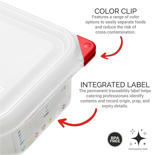Araven Airtight Container, Food Pan with Lid for Storage in Kitchen and Restaurant, 1/2 GN 6" Deep, 1 Count, Clear