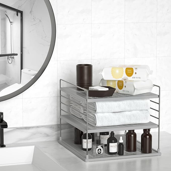 Upgraded Pantry Organizers and Storage - Divided Compartment Holder for Foil and Plastic Wrap - Kitchen Organization for Aluminum Foil, Wraps, Box