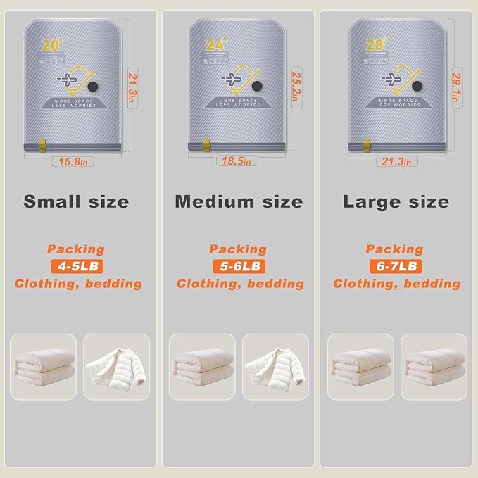 10-Pack Vacuum Bags for Travel with Wireless Rechargeable Pump, Carry-on Size Compression Packing Bags for Luggage & Suitcase, Space Saver for Clothes & Clothing, 10 Combo Travel Size, Fast 3S Vacuum