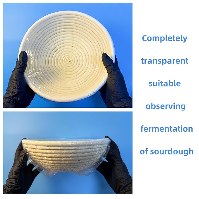 100 Bowl Covers Bread Proofing, Extra Large Thick Plastic Shower Caps, Sourdough Bread Baking Supplies Sourdough Tools accessories Food Covers elastic Stretch for Rising Keep Food Fresh