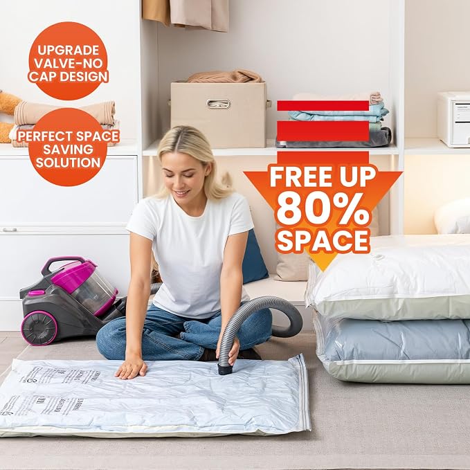 TAILI 10 Pack Vacuum Storage Bags, Jumbo Size (31×40 inch), Vacuum Seal Bag for Clothing, Bulky Bedding, Comforter, Blankets, Pillows, Space Saver Packing