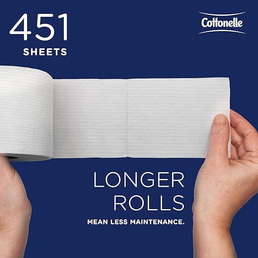Cottonelle Professional Standard Roll Bulk Toilet Paper (17713), 2-Ply, White (60 Rolls of 451 Sheets, 27,060 Sheet Total)