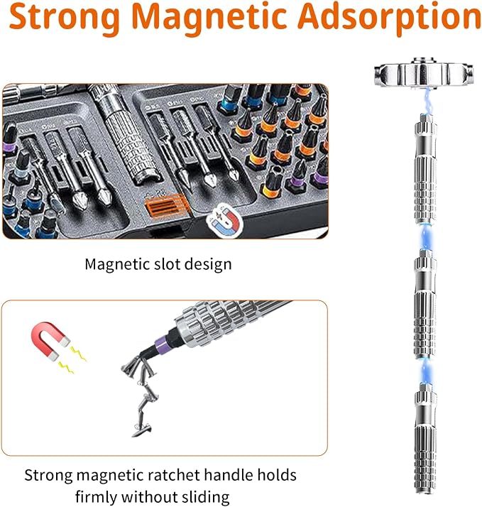 40 in 1 Magnetic Ratchet Screwdriver Set, Multi Bit DIY Magnetic Screwdriver Set with Detachable Ratchet Handle, Portable Precision Repair Tool Kit for Furniture, Electronics, Bicycle New Tools 2026