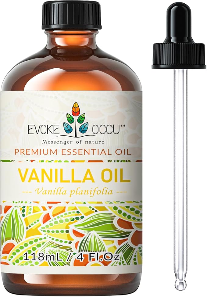 EVOKE OCCU Vanilla Essential Oil for Diffuser, Skin, Aromatherapy | Fragrance for Candle Soap Making Scent, Suitable for Laundry, Home, Room, Office - 4 fl oz / 118 mL