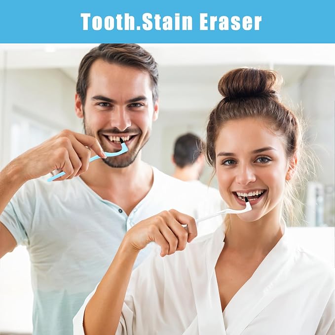 8 Pcs Tooth Stain Eraser Tartar Polisher Stain Removers Dental Plaque Tartar Eraser Plaque Tool Professional Dental Picks Cleaning Professional Tools Teeth Cleaning Kit for Oral Care White and Blue