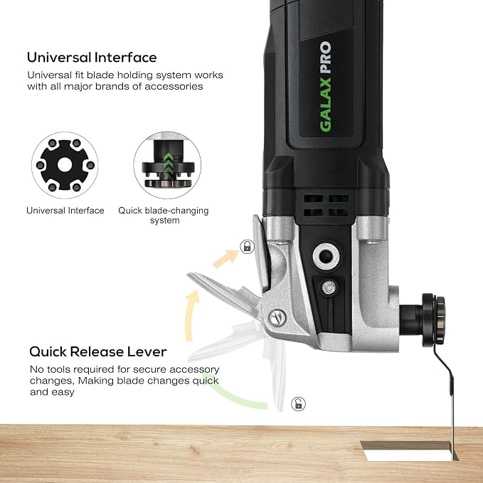 GALAX PRO Corded Oscillating Multi Tool Kit 3.5A with 30Pcs Accessories | 22000OPM Oscillating Power Tools for Home Improvement, Woodworking, 6-Speed, Quick Clamp System, 4° Oscillating Angle