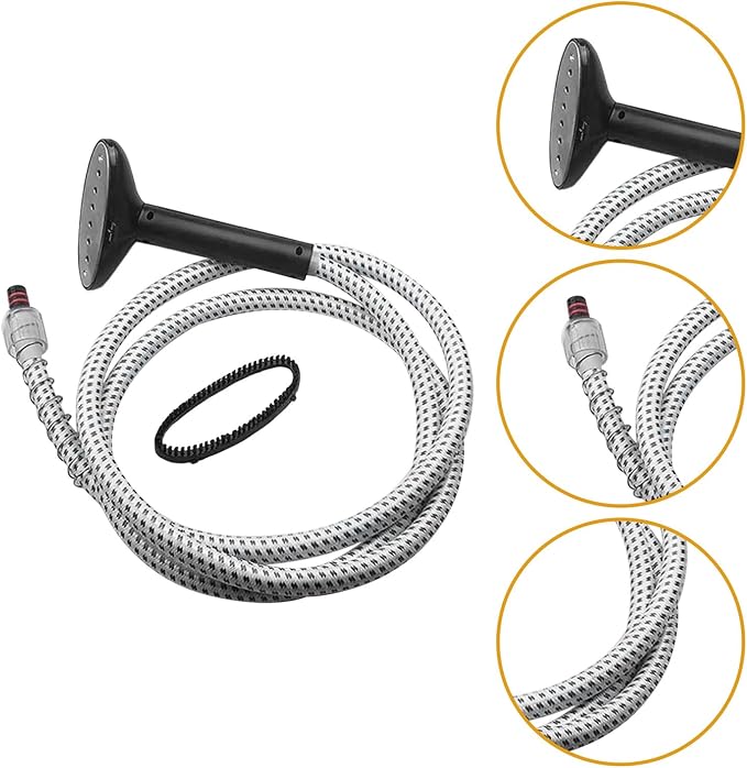 PRETYZOOM Replacement Garment Steamer Air Pipe Nozzle with Brush Head Buckle Style Compatible Steamer Handle Accessory for Efficient Clothes Steaming at Home