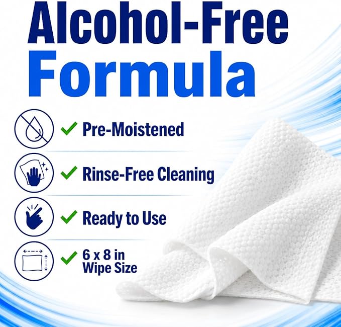 Wet Wipes Bulk - 4 x 800 Count Refill Bags (3200 Commercial Disposable Wipes) Value Pack - For Upward Pull Dispenser Ideal For Public Use