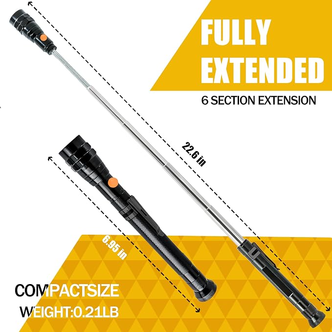 LOCONHA Magnetic Pickup Tool with LED Lights, Telescoping Magnet