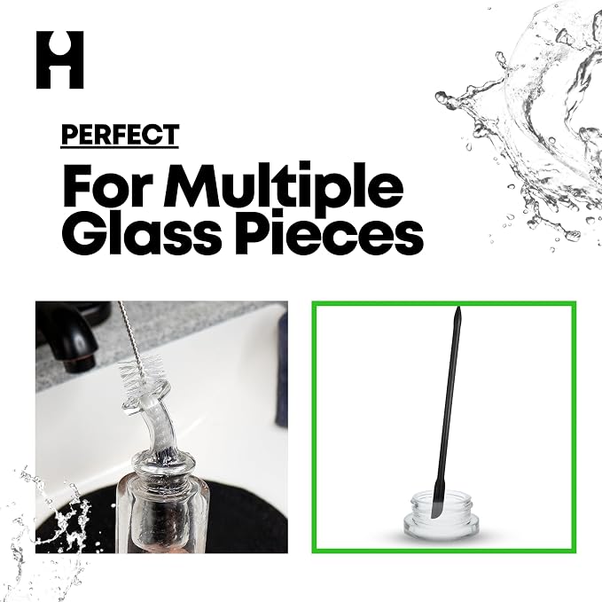 Pipe Perfect Original Cleaning Brush Set – Multi-Size Detail Brushes for Glass, Bottle, Tube & Narrow Openings | Deep Cleaning Kit for Hard-to-Reach Areas | Durable Reusable (Original Pack)