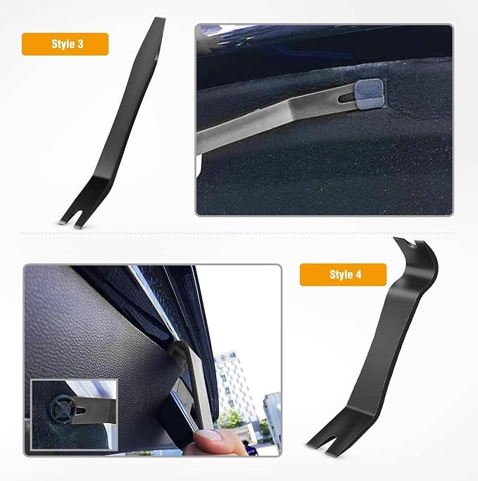 GOOACC 5 PCS Nylon Auto Trim Removal Tool Kit No-Scratch | Removal Tool Kit for Car Clip Panel & Audio Dashboard Dismantle Black